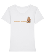 PROFESSIONAL OVERTHINKER - CIMPANZEU GANDITOR lateral Tricou mânecă scurtă guler larg fitted Damă Expresser