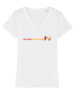 50% SAVAGE 50% SWEETHEART lateral Tricou mânecă scurtă guler V Damă Evoker