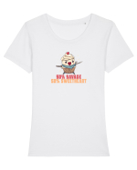 50% SAVAGE 50% SWEETHEART - SAMURAI CUPCAKE  Tricou mânecă scurtă guler larg fitted Damă Expresser