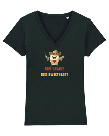 50% SAVAGE 50% SWEETHEART - COWBOY CUPCAKE  Black