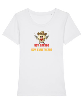 50% SAVAGE 50% SWEETHEART - COWBOY CUPCAKE  White