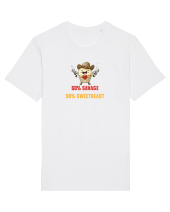 50% SAVAGE 50% SWEETHEART - COWBOY CUPCAKE  White