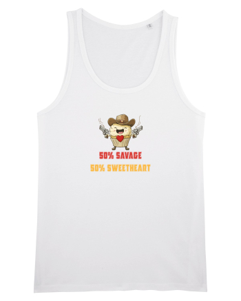 50% SAVAGE 50% SWEETHEART - COWBOY CUPCAKE  White