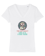 YOU SAY CRAZY LIKE IT`S A BAD THING - MAD SCIENTIST 3  Tricou mânecă scurtă guler V Damă Evoker