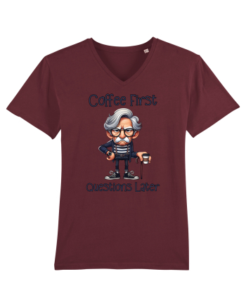 Coffee First Questions Later | Grandpa | Bunicul Tafnos Burgundy