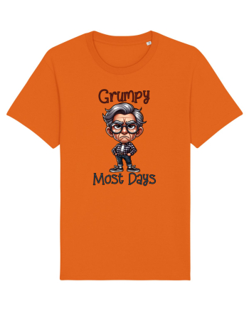 Grumpy Most Days | Grandpa | Bunicul Tafnos Bright Orange