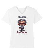 Grumpy Not Today | Grandpa | Bunicul Tafnos Tricou mânecă scurtă guler V Bărbat Presenter
