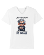 Grumpy Without My Coffee | Grandpa | Bunicul Tafnos Tricou mânecă scurtă guler V Bărbat Presenter