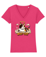 Holy cat 4 Tricou mânecă scurtă guler V Damă Evoker