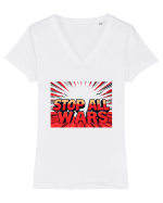 STOP ALL WARS - OPRITI TOATE RAZBOAIELE 2 Tricou mânecă scurtă guler V Damă Evoker
