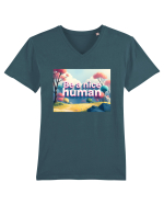 BE A NICE HUMAN - FII UN OM BUN 2 Tricou mânecă scurtă guler V Bărbat Presenter