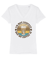 My Coffee is Perfect Tricou mânecă scurtă guler V Damă Evoker