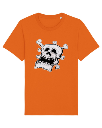 Tired Skull Head Bright Orange