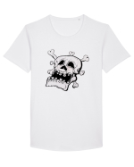 Tired Skull Head Tricou mânecă scurtă guler larg Bărbat Skater