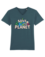 SAVE THE PLANET Salvati planeta 1 Tricou mânecă scurtă guler V Bărbat Presenter