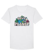 SAVE THE PLANET Salvati planeta 1 Tricou mânecă scurtă guler larg Bărbat Skater