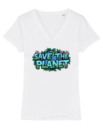 SAVE THE PLANET Salvati planeta 2 Tricou mânecă scurtă guler V Damă Evoker