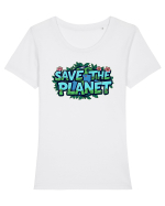 SAVE THE PLANET Salvati planeta 2 Tricou mânecă scurtă guler larg fitted Damă Expresser