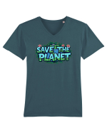 SAVE THE PLANET Salvati planeta 2 Tricou mânecă scurtă guler V Bărbat Presenter