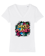 SAVE THE PLANET Salvati planeta 3 Tricou mânecă scurtă guler V Damă Evoker