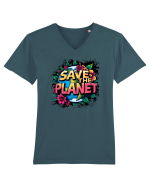 SAVE THE PLANET Salvati planeta 3 Tricou mânecă scurtă guler V Bărbat Presenter