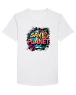 SAVE THE PLANET Salvati planeta 3 Tricou mânecă scurtă guler larg Bărbat Skater