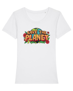 SAVE THE PLANET Salvati planeta 4 Tricou mânecă scurtă guler larg fitted Damă Expresser