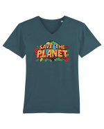 SAVE THE PLANET Salvati planeta 4 Tricou mânecă scurtă guler V Bărbat Presenter