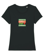 CRESCUT CU  ... SARMALE SI DRAGOSTE Tricou mânecă scurtă guler larg fitted Damă Expresser