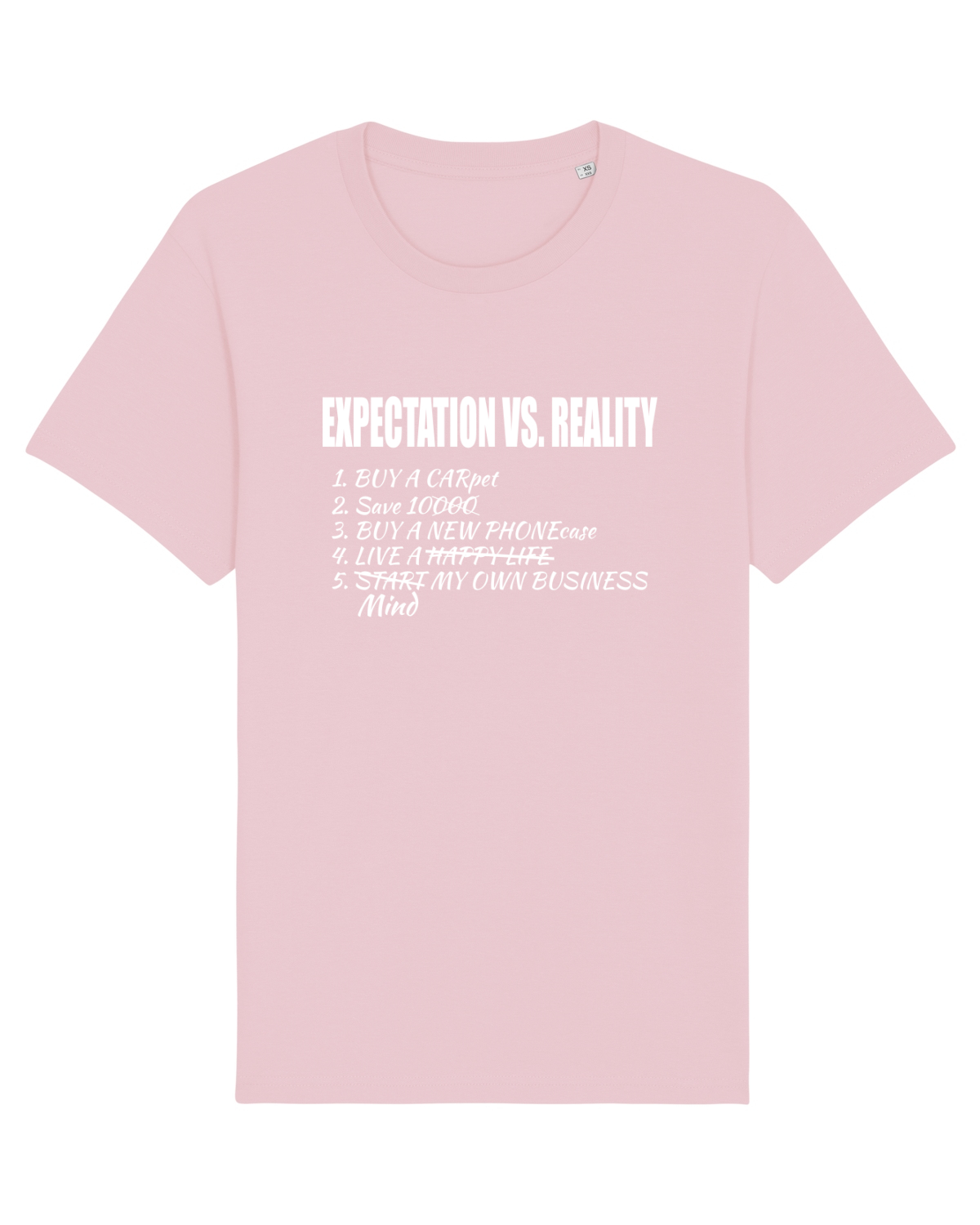 Tricou mânecă scurtă Unisex Rocker Cotton Pink