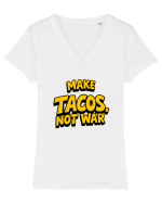 MAKE TACOS, NOT WAR 2 Tricou mânecă scurtă guler V Damă Evoker
