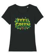 FEEL GREEN 2 Tricou mânecă scurtă guler larg fitted Damă Expresser