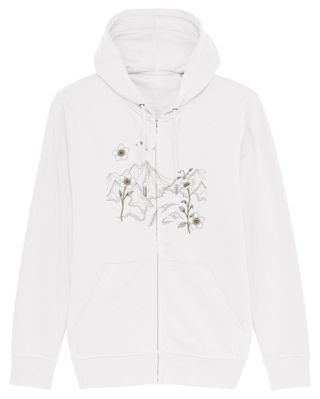 FLORAL GEOMETRIC PEISAJ MUNTE White