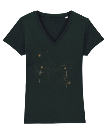 FLORAL GEOMETRIC PEISAJ MUNTE Black