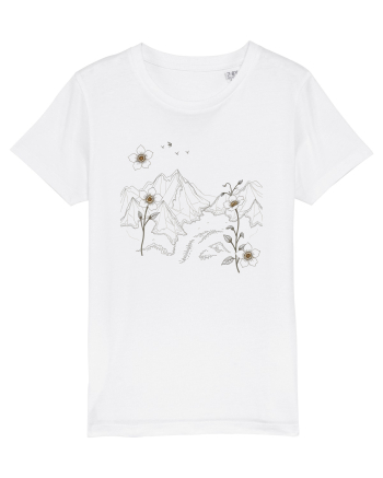 FLORAL GEOMETRIC PEISAJ MUNTE White