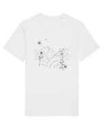 FLORAL GEOMETRIC PEISAJ MUNTE Tricou mânecă scurtă Unisex Rocker