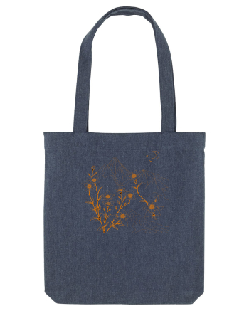 FLORAL GEOMETRIC PEISAJ MUNTE 2 Midnight Blue