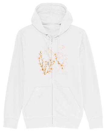 FLORAL GEOMETRIC PEISAJ MUNTE 2 White