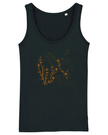 FLORAL GEOMETRIC PEISAJ MUNTE 2 Black