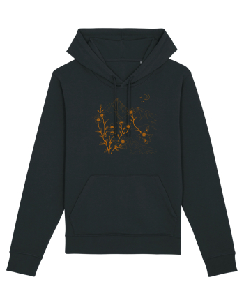FLORAL GEOMETRIC PEISAJ MUNTE 2 Black