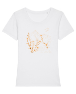 FLORAL GEOMETRIC PEISAJ MUNTE 2 Tricou mânecă scurtă guler larg fitted Damă Expresser