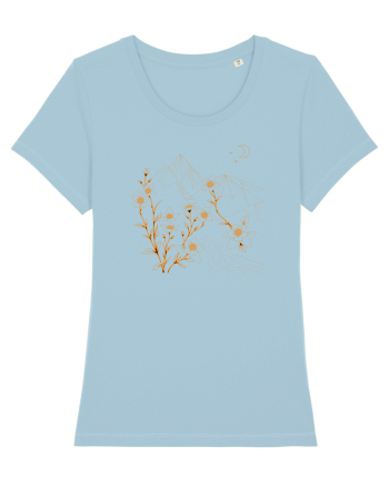 FLORAL GEOMETRIC PEISAJ MUNTE 2 Sky Blue