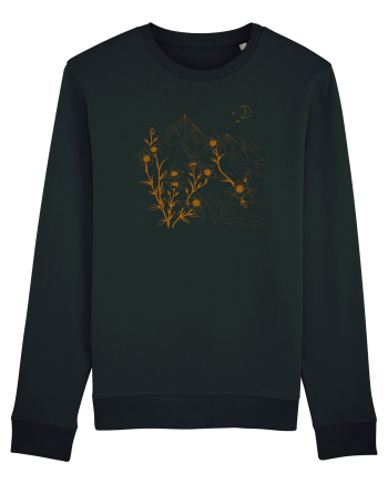 FLORAL GEOMETRIC PEISAJ MUNTE 2 Black