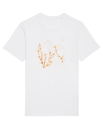 FLORAL GEOMETRIC PEISAJ MUNTE 2 White