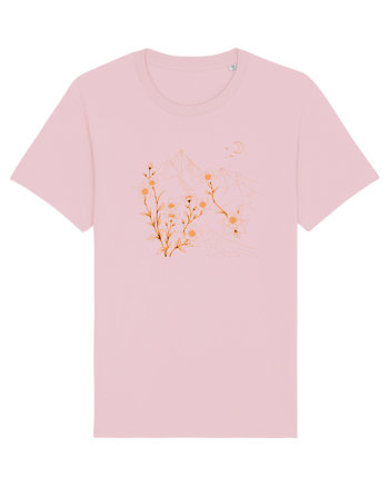 FLORAL GEOMETRIC PEISAJ MUNTE 2 Cotton Pink