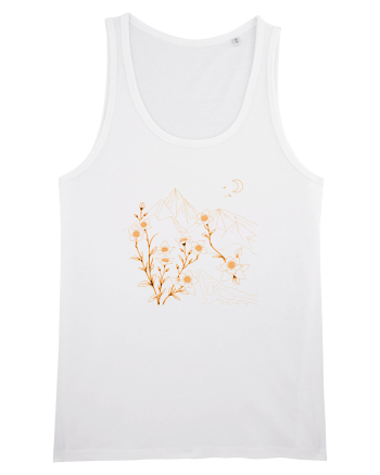 FLORAL GEOMETRIC PEISAJ MUNTE 2 White
