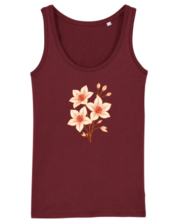 FLORAL GEOMETRIC HIBISCUS  Burgundy