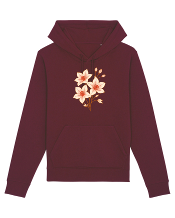 FLORAL GEOMETRIC HIBISCUS  Burgundy