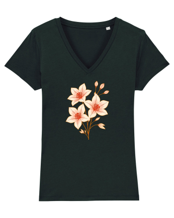FLORAL GEOMETRIC HIBISCUS  Black
