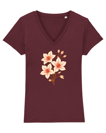 FLORAL GEOMETRIC HIBISCUS  Burgundy